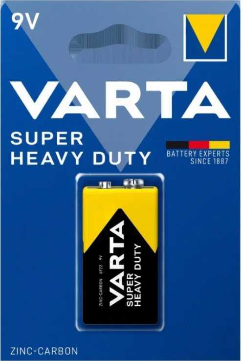Батарейка Varta SUPERLIFE Крона 6F22 BL1 Heavy Duty 9V (2022) (1/10/50) Элементы питания (батарейки) фото, изображение