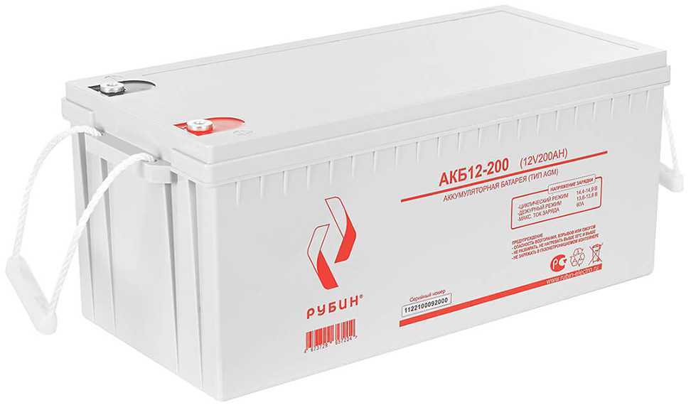 РЭ-АКБ12200 (Рубин AGM-U (12-200) Аккумуляторы фото, изображение